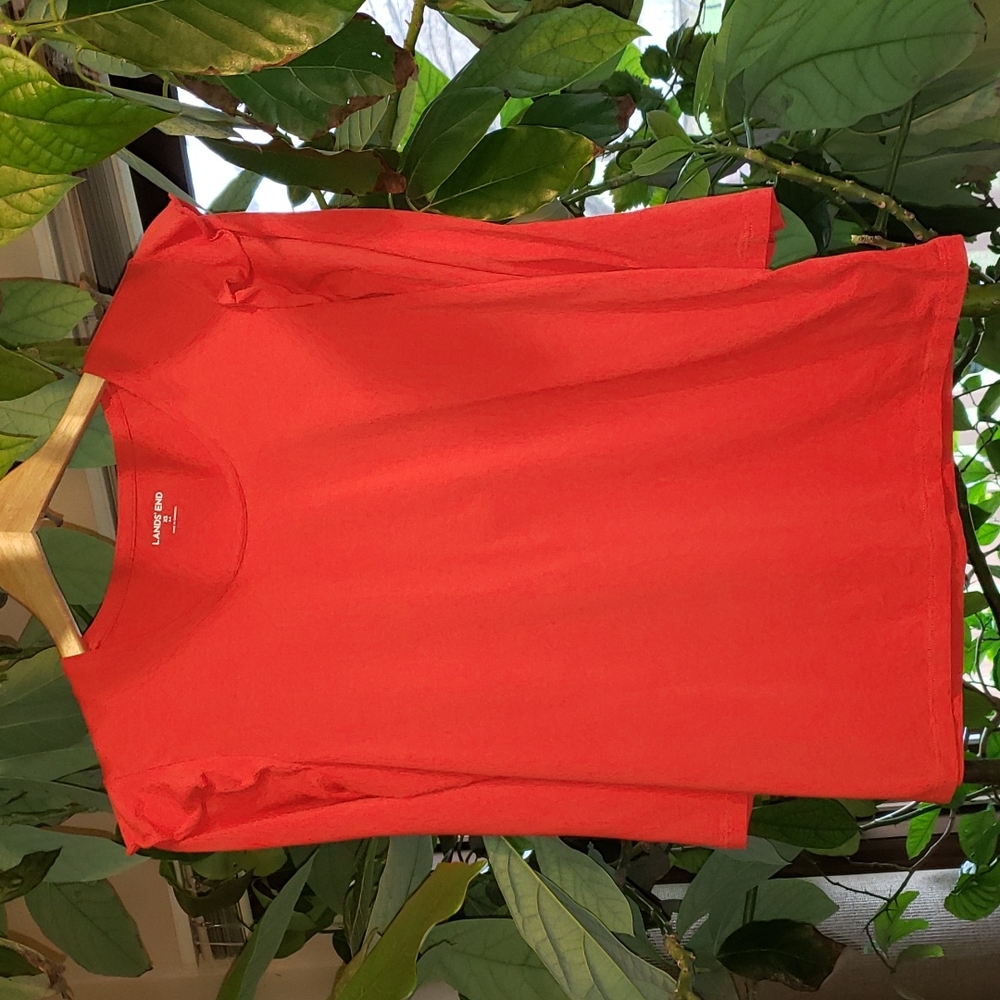 Lands End Round Neck Long Sleeve Ruffle Shoulder T Shirt XS - Picture 1 of 7